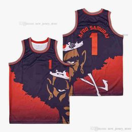 Movie 1# AFRO SAMURAI BASKETBALL JERSEY Custom DIY Design Stitched College Basketball Jerseys