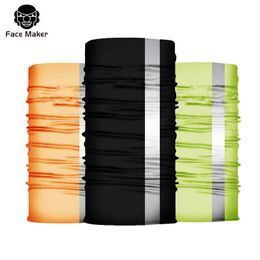 Reflective design Outdoor Sports Bandana Scarf Headwear Solid Colour Face Mask Riding Cycling Headscarf Tube Wristband Headband Y1020