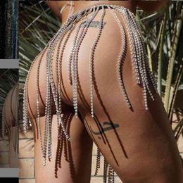 StoneFans Sexy Rhinestone Long Tassel Waist Jewellery for Women Crystal Body Belly Dance Chains Night Club Gift