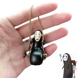 Spirited Away No Face Man Figures Toys Car Pendant Keychain MiyazakiHayao Swing No Face Man Action Model Anime Collection Gift G1019