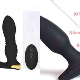 Nxy Vibrators Sex Thrusting Vibrating Anus Massager Telescopic Butt Dildo Vagina Massage Prostate g Spot Stimulate Toy Anal Plug for Women Men 1220