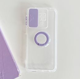 Clear Cases for Xiaomi Redmi Note 9 Pro Max 9S 9T Soft Camera Protective Cover with Colored Finger Ring Holder