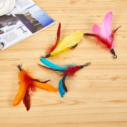 ePackage Shipment Feather Teasing Cat Stick Replacement Plastic Cat Toy Bell Teasing Pet Cat Supplies Feather Replacement 4 options 711 B3