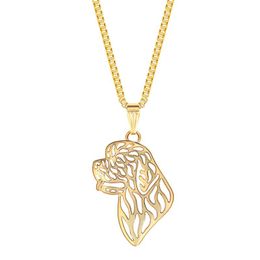 puppy necklaces UK - Pendant Necklaces Foundland Dog Gold Color Animal Charm Puppy Necklace Jewelry Gifts For Women Girls Friends