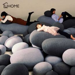 Creative 3D Cobblestone Pillow Stuffed Throw Cushion Bed Sofa Seat Decorative Cushion Throw Pillow Kids Plush Toy 210611