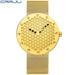 Relogio Masculino CRRJU Watch Men Brand Luxury Steel Waterproof Quartz Mens Watches Casual Sport Male Clock Wristwatches 210517