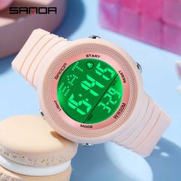 SANDA Brand Men Digital Watch LED Display Waterproof Male Wristwatches Chronograph Calendar Alarm Sport Watches G1022