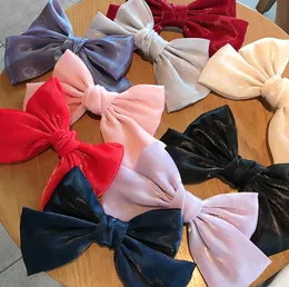 French Pearlescent Satin Bow Barrettes Back Style Head Clip Hairpin Hair Ornaments