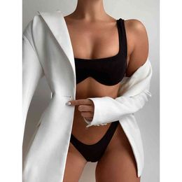 Sexy Bikini Women Swimsuit Female Underwire Push Up Swimwear High Cut Set Bather Bathing Suits Summer Beach Wear 210521