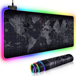 RGB Large Gaming Mouse Old World Map Mousepad Non-slip Rubber Desk Mat Computer Keyboard Pad Laptop Notebook