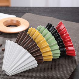 Ceramic V60 coffee dripper reusable filter, hand-made origami Philtre cup, hand-made coffee Philtre cup, a variety of Colours 210712