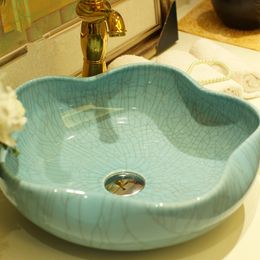 Bathroom Lavabo Ceramic Counter Top Wash Basin Cloakroom crackle glazing Porcelain Vessel Sink bathroom sinks mini wash basin