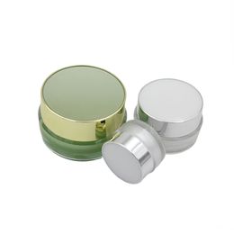 2021 NEW Green Gold White Acrylic Plastic Cosmetic Cream Jars 5g 10g 15g 30g for Cosmetic Packaging Containers