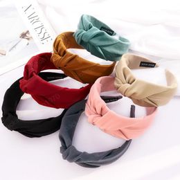 Fashion Women's Hairband Wide Side Turban Spring Casual Headband Centre Knot Headwear Adult Hair Accessories