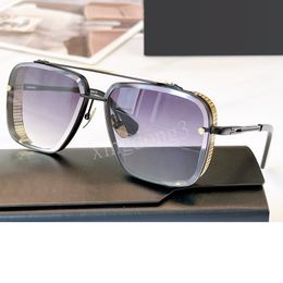 Летние поп-солнцезащитные очки класса люкс для мужчин и женщин, дизайн, ограниченная серия SIX, золотая ретро квадратная оправа, линзы для резки кристаллов, высококачественные солнцезащитные очки, съемные с футляром
