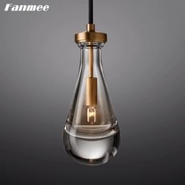 Pendant Lamps Modern Raindrop Lamp LED Glass Bedside Hanging Light Home Decor Kitchen Island Suspension Fixture Bedroom