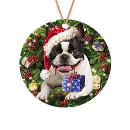 Decorative Objects & Figurines Wooden Christmas Tree DIY Pendant Tags Ornaments Hanging Decoration Gift, Dog Home