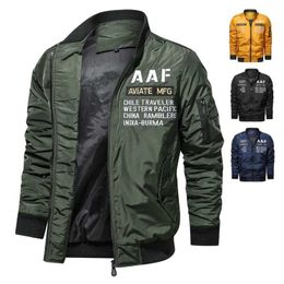Jacket Coats Men Stand Collar Motorcycle Washed Men's Bomber Jackets Casual Male Military Cotton Pilot Coat Army Cargo Flight 210909