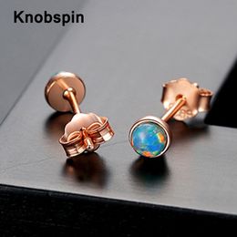 Knobspin 100% 925 Sterling Silver 2022 Cute Earrings Opal Multicolor Stud Earrings Wedding Accessories For Women Fine Jewellery 220211
