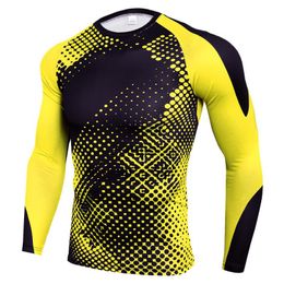 Camicia a compressione a maniche lunghe Man per magliette a secco rapido Sport Sport indossa un allenamento per palestra maschio Rashgard