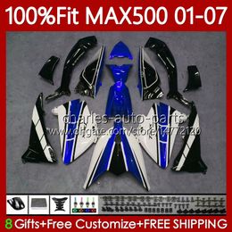 OEM Bodys For YAMAHA TMAX500 Black blue MAX-500 TMAX-500 2001 2002 2003 2004 2005 2006 2007 109No.96 T-MAX500 TMAX MAX 500 T MAX500 01 02 03 04 05 06 07 Injection Fairing