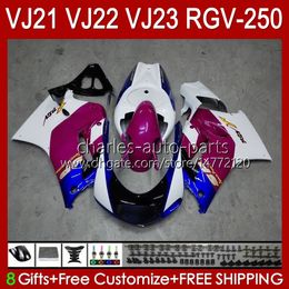 Body For SUZUKI RGV-250 Panel RGV250 SAPC VJ22 RVG250 VJ 22 20HC.14 RGVT-250 90 91 92 93 94 95 96 RGVT RGV 250CC 250 CC 1990 1991 1992 1993 1994 1995 1996 Fairing rose blue stock