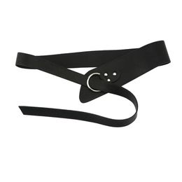 Belts Wide Black PU Leather Cummerbunds Strap Belt For Women Tie-self Knot Waist Corset Ladies Wedding Dress Waistband Coat Accessory