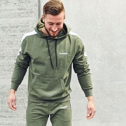 Gym Fitness Clothing Sports suit men's fall/winter hooded jacket sweater trousers running leisure two-piece sets