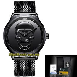 LIGE eternity LG9876 Sport Mens Watches Black Skeleton Dial Quartz Movement Men Watch Steel Case Stainless Grid shape Strap