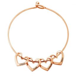 Bangle DIY Name High Quality Handmade Heart Charm Bracelet Bangles Jewelry Drop YP8361