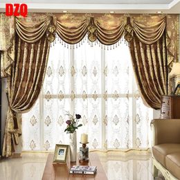 Perde Drapes Yatak Odası Pencere Perdeleri Oturma Odası için Perdeler Yüksek dereceli Sözleşmeli Avrupa Tipi Gölge Valance Özel Dalga Altın Customiza