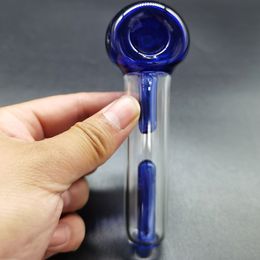 Large Size 5.3 Inch Oil Burner Glass Pipe Spoon Bubbler Hybrid Spill Proof Tobacco Dry Herb Smoking Pipes Wholesale