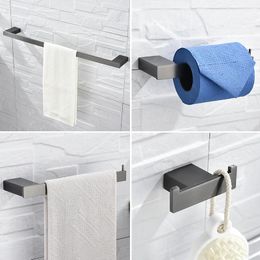 steel bath Australia - Bath Accessory Set Bathroom Accessories Stainless Steel Polish Toilet Paper Holder Towel Bar Ring Robe Hook