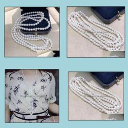 Beaded Necklaces & Pendants Jewelry 8-9Mm White Natural Pearl Necklace 100Inch Womens Gift Drop Delivery 2021 3Dv2Y
