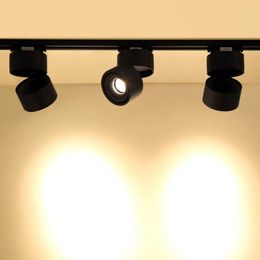Wall Lamp LED Track Spotlight 5W7W 10W 12W COB Rail Store Mall 360+90 Angle Adjustable Light