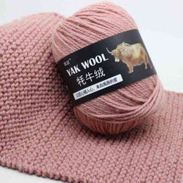 1PC 100g/Ball Yak Wool Worsted Blended Crochet Yarn Soft Yarn for Knitting Fine Hand Knitting Sweater Scarf 31 Colours Y211129