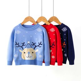 Newest Baby Girl Boy Knitted Sweaters Long Sleeve Autumn Sweater Christmas Print Pullover High Quality Kids Knitwear Clothes Y1024