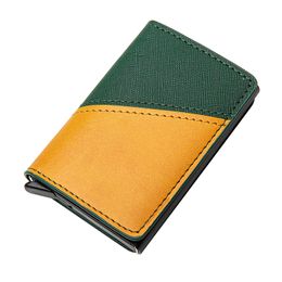 2021 Fashion Mixed Colour Card Holder Pu Leather Wallet Travel Slim Id Holder Card Case For Men And Women