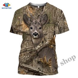 SONSPEE Camo Hunting Animals Wild boar 3D T-shirt Summer Casual Men T shirts Fashion Streetwear Women Pullover Short Sleeve Tops 210329