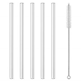 18cm/20cm/25cm Clear Glass Drinking Straws Eco Friendly Milk Cocktail Straw