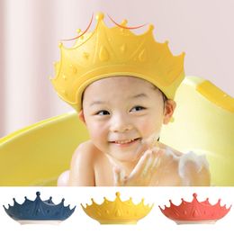 Crown Adjustable Baby Shower Cap Shampoo Bath Wash Hair Shield Hat Protect Children Waterproof Prevent Water Into Ear for Kids