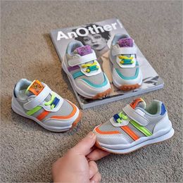 Children's reflective strip leisure sports shoes 1-5 years old boys' net shoes girls' light baby shoes antiskid G1025