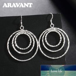 925 Silver Earrings For Women Shiny Three Round Circle Earring Silver Jewellery Gift Factory price expert design Quality Latest Style Original Status