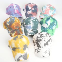 Breathable Tie-dye gradient color Home baseball cap men women Korean street style caps spring and summer sun hats