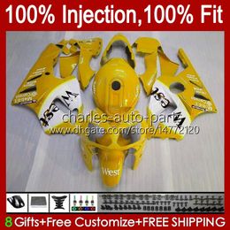 Injection OEM Body For KAWASAKI NINJA ZX 1200 CC 12 R ZX1200C ZX12R 00 01 Bodywork 2No.168 ZX 1200 12R 1200CC ZX-12R 2000 2001 ZX1200 C 00-01 100%Fit Fairing yellow west blk