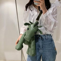 Evening Bags Personality Cow Design Women's Shoulder Bag Cute Animal Shaped Crossbody Girls 3d Cartoon Funny Purses For Women 2022