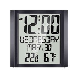 Big Screen Digital Display Date Bedroom Wall Clock Living Room Home Alarm Decoration Humidity Office Temperature Modern Design H1230