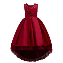 2019 Summer Kids Dresses For Girls Elegant Princess Dress Flower Girls Wedding Dress Teenage Party Dress 5 6 7 8 9 10 11 12 Year G1215