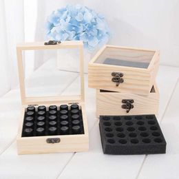 16/25/36/64 Slots Wooden Essential Oil Storage Box Carry Organizer Bottles Container Case Boxes & Bins