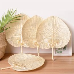 Party Favor Palm Leaves Fans Handmade Wicker Natural Color Palm-Fan Traditional Chinese Craft Wedding Gifts